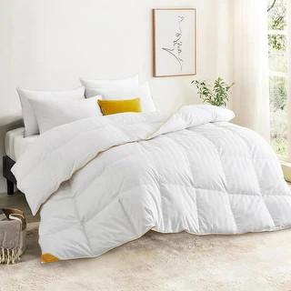 All Season 600 Fill Power 500 TC White Goose Down Comforter Duvet Insert with 100% Cotton Cover -... | Bed Bath & Beyond