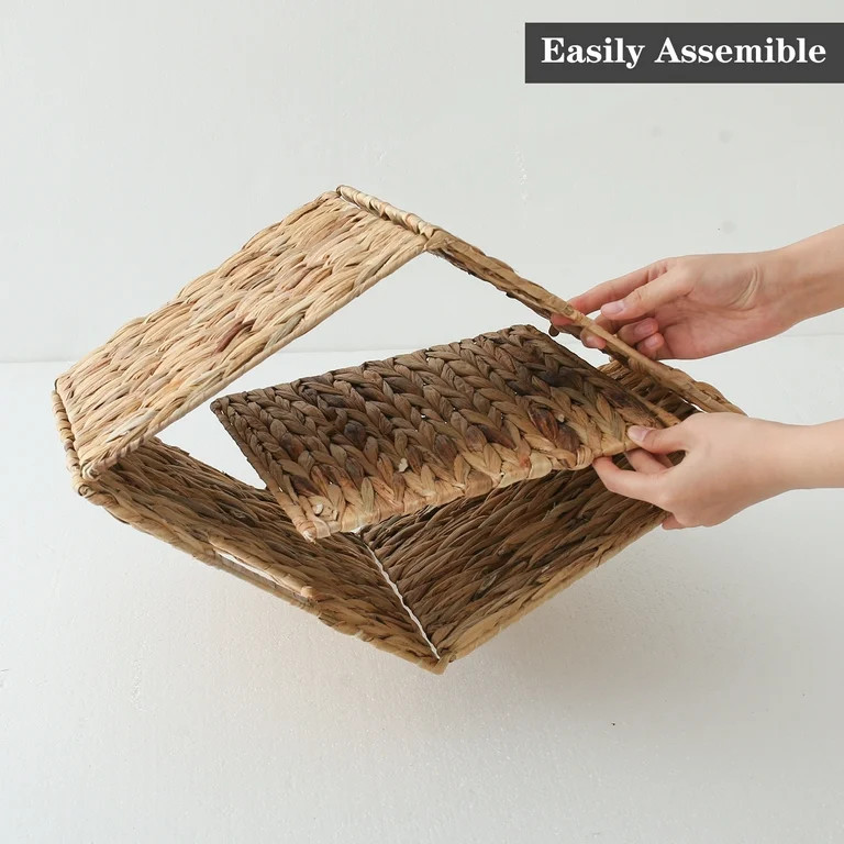 CHOSHOME Water Hyacinth Storage Baskets Wicker Cube Baskets  12X12x12 4  PACK | Walmart (US)