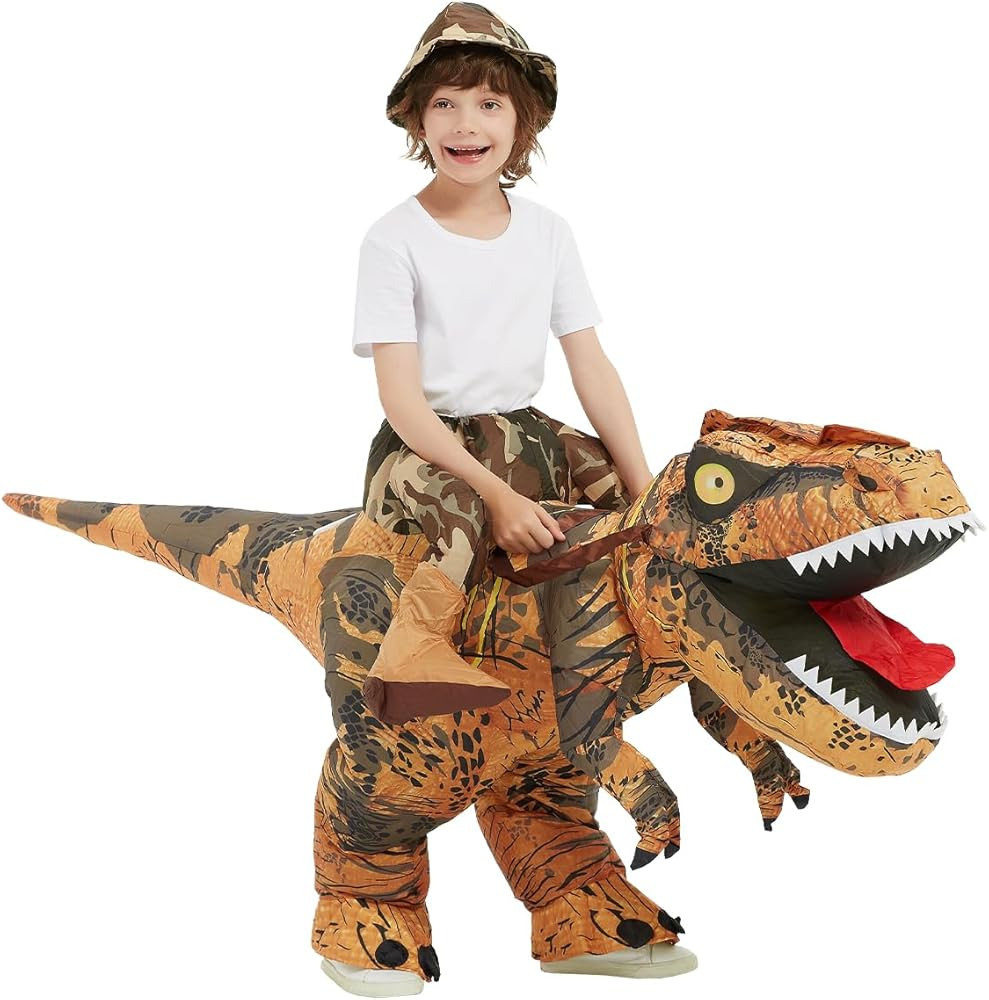 GOOSH Inflatable Dinosaur Costume Kids Halloween Blow up Costume for Boy Girl Funny Riding T Rex ... | Amazon (US)
