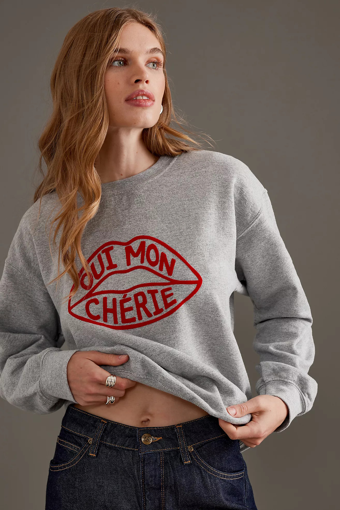 Oui Mon Chérie Slogan Sweatshirt | Anthropologie (UK)