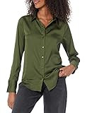 Amazon Essentials Women's Classic-Fit Satin Button Down Blouse (Available in Plus Size) | Amazon (US)