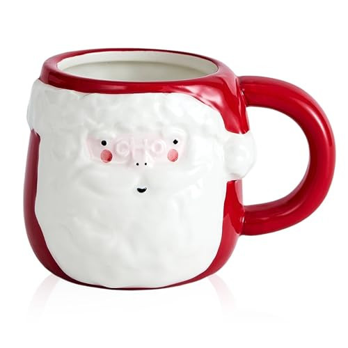 Swuut Santa Christmas Mugs - Cute Coffee Mug Christmas Gift for Women, Men, Kids, Holiday Novelty Ceramic 12 Ounce Mugs for Xmas | Amazon (US)