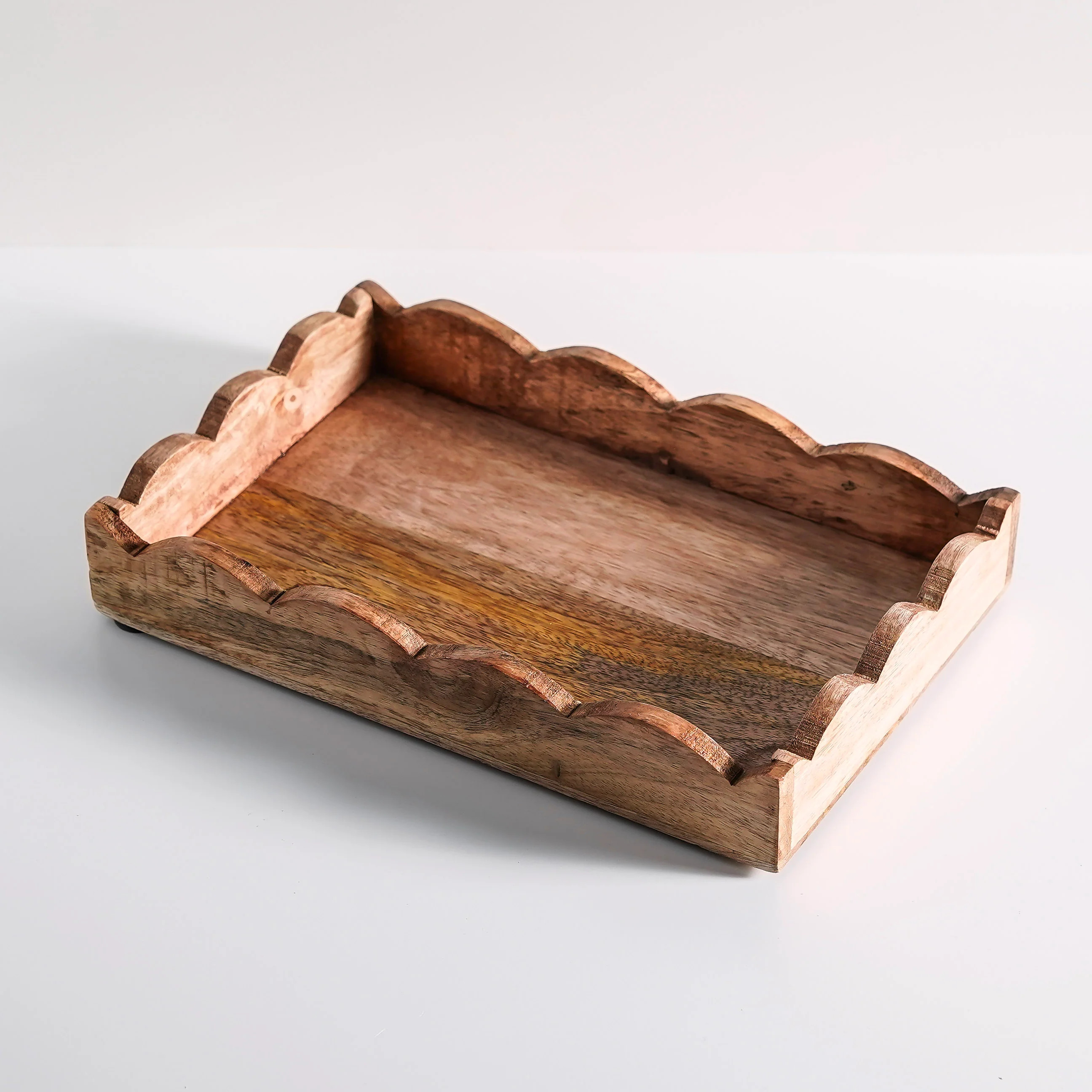 Mango Wood Scalloped Tray | BACK ORDERED | MJHome