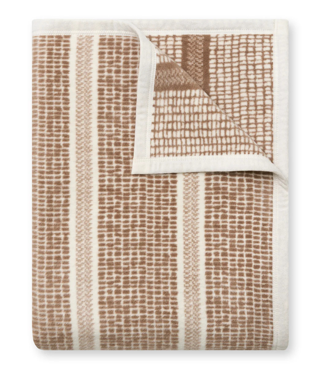 Market Stripe Sepia Throw Blanket | ChappyWrap | ChappyWrap