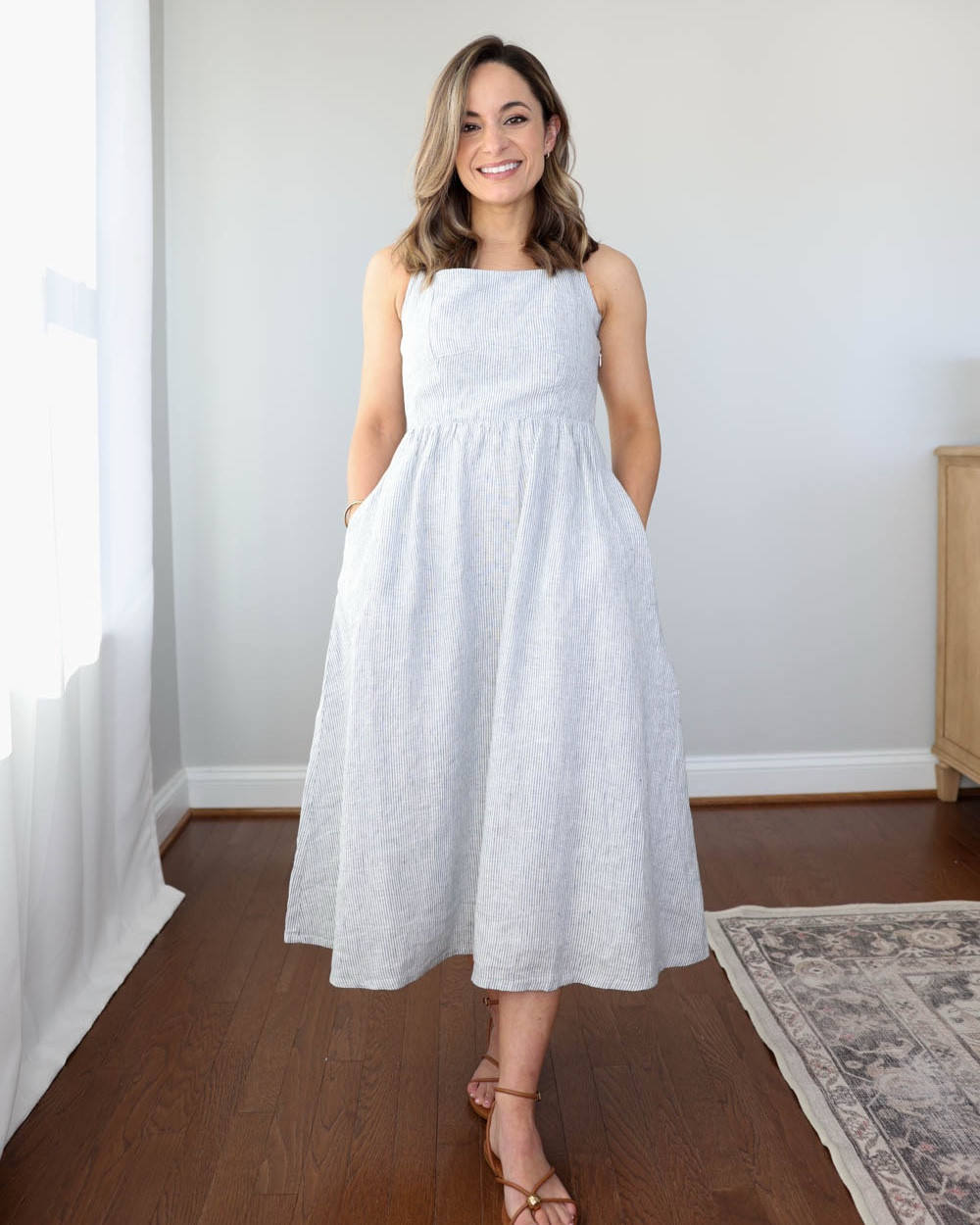 Petite-friendly blue striped dresses for Summer!

Outfit 1:
100% European Linen Fit & Flare Midi Dress (Quince): XS in blue pinstripe
Sandals: tts

Outfit 2:
Midi Dress (J.Crew Factory): Petite XXS 
Dress is true to size. Unlined, but not sheer. 
Sandals: tts

Outfit 3:
Striped dress (BR Factory): petite xxs - true to size, fully lined
Sandals: tts

My measurements for reference: I’m 4’10” and 105lbs. My bust, waist, and hip measurement is 32”, 24”, and 36”.

#LTKPetite #LTKSaleAlert #LTKMothersDay