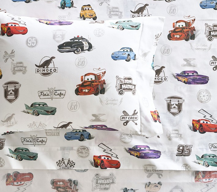 Disney and Pixar <i>Cars</i> Heritage Organic Toddler Sheet Set (Crib Sized) | Pottery Barn Kids