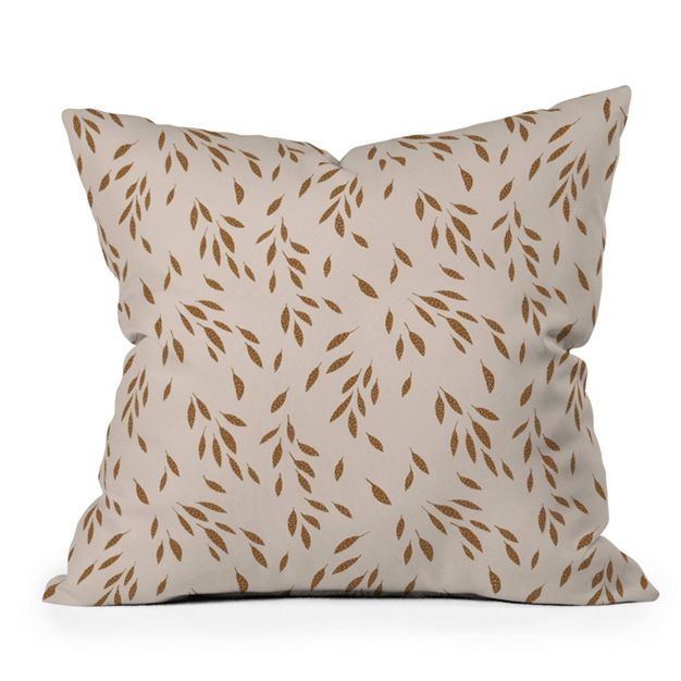 Kelli Murray Falling Leaves Square Throw Pillow Brown - Deny Designs | Target