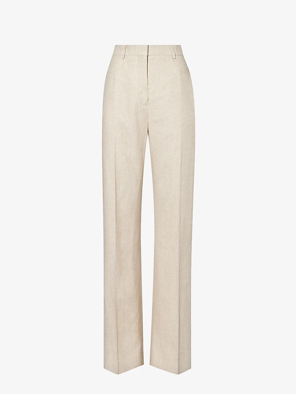 Le Pantalon Sauge wide-leg high-rise cotton and linen-blend trousers | Selfridges