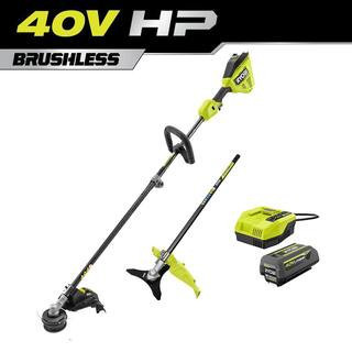 40V HP Brushless 16 in. Cordless Attachment Capable String Trimmer & Brush-Cutter w/4.0 Ah Battery & Charger | The Home Depot