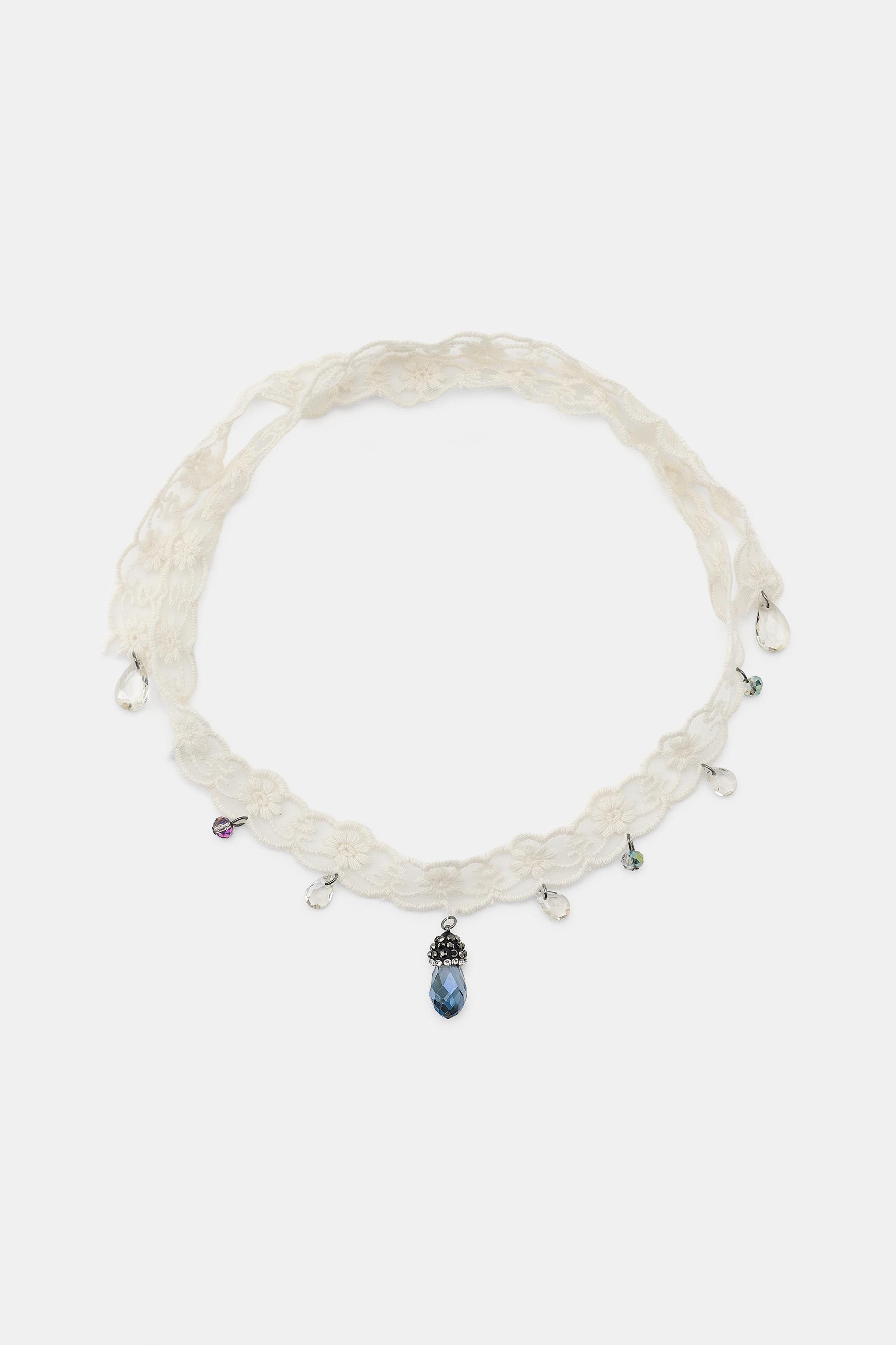 TEXTIL-CHOKER MIT SCHMUCKANH\u00c4NGERN | Zara DE
