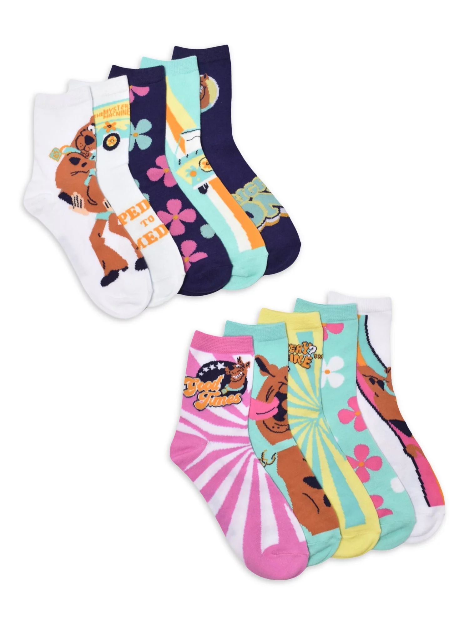 Warner Bros Scooby Doo Women's Graphic Crew Socks, 10-Pack, Shoe Sizes 4-10 | Walmart (US)