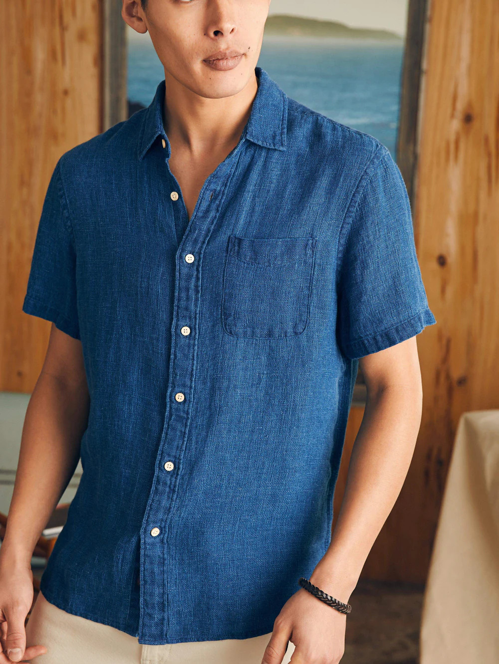 Short-Sleeve Palma Linen Shirt (Tall) | Faherty