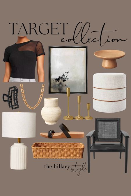 Target Collection: Accent Chair // Ottoman // Bodysuit // Fluted Lamp // Gold Candle Holders // Woven Tray // Abstract Art // Accessories // Home Accents

#LTKFind #LTKhome #LTKstyletip