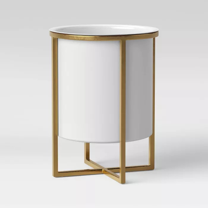 Iron Planter With Brass Stand White - Project 62™ | Target