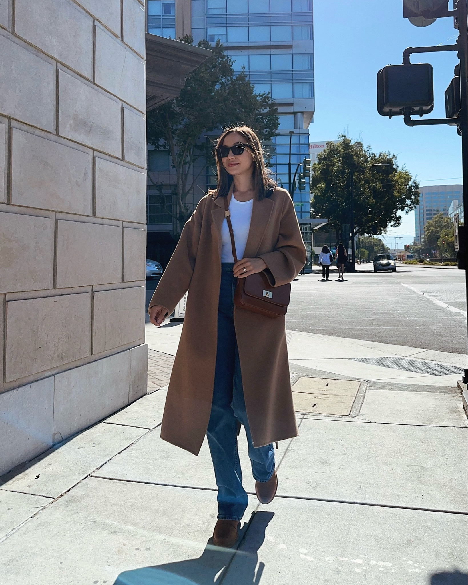 Fall outfit / fall style 

Mango Camel coat xs 
Calvin Klein bootcut jeans runs big, recommend sizing down one 
Sorel waterproof booties tts 