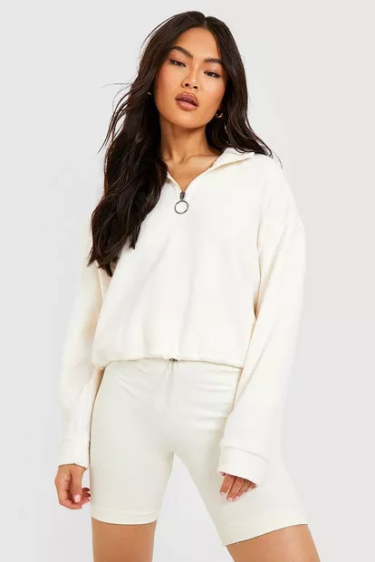 Polar Fleece Half Zip Sweat | Boohoo.com (US & CA)