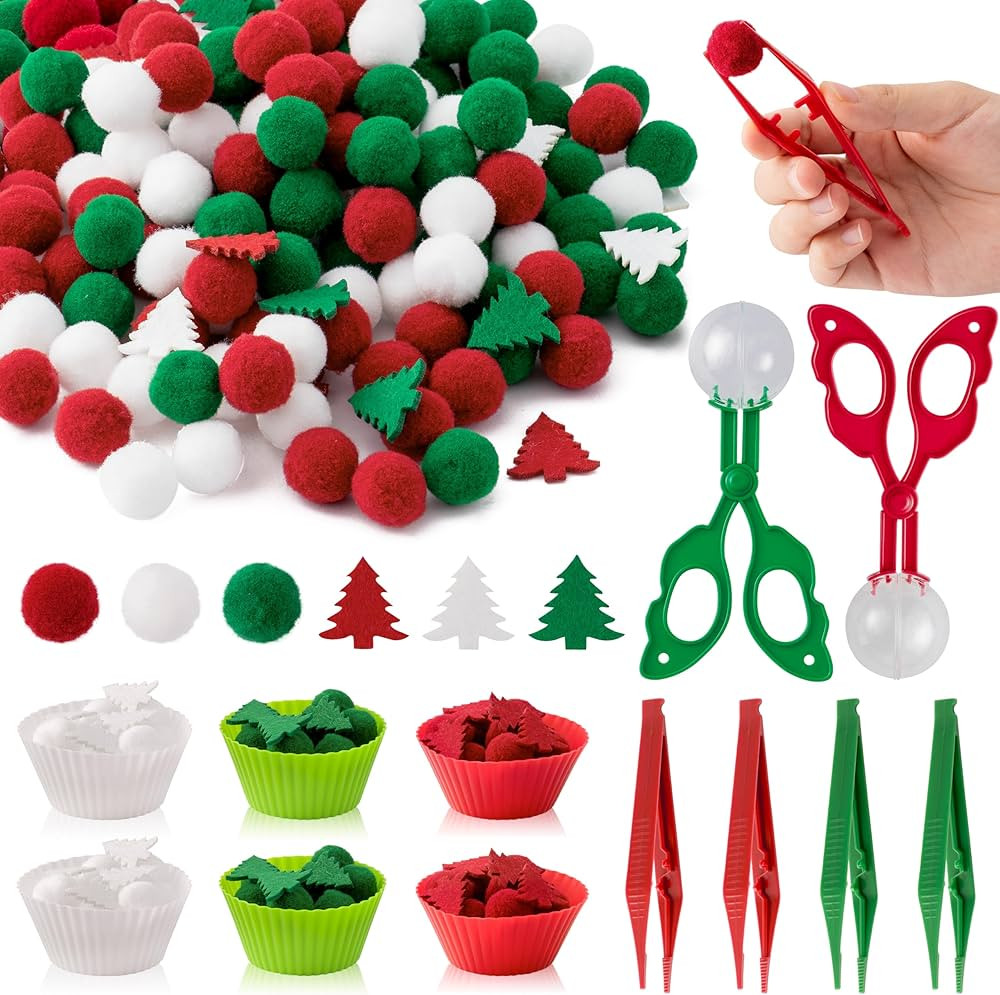 Christmas Fine Motor Toys - 270Pcs Winter Counting Sorting Sensory Bin Filler Set for Kids Xmas C... | Amazon (US)