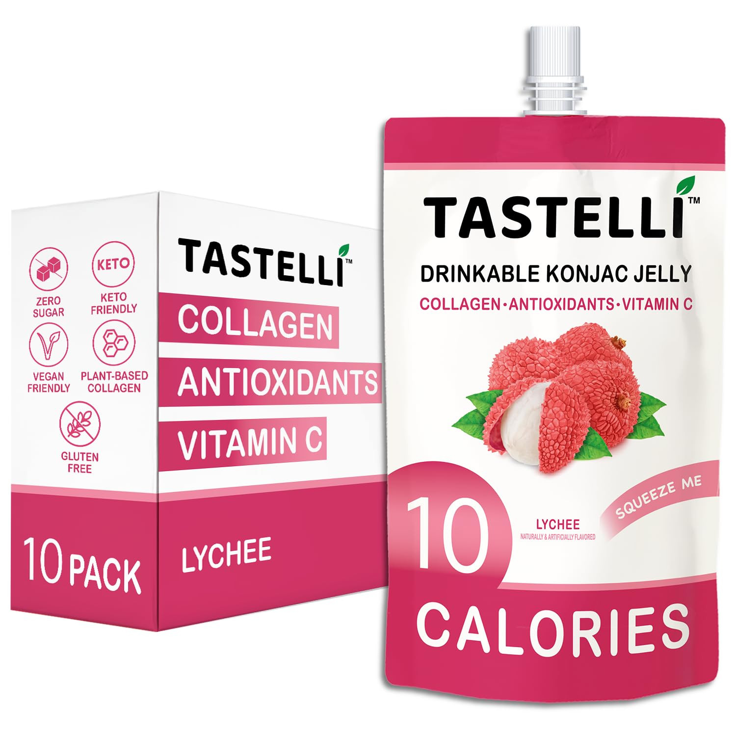 Tastelli Konjac Jelly Infused with Collagen & Vitamin C | Gluten Free, Sugar Free, Low Calorie | ... | Amazon (US)