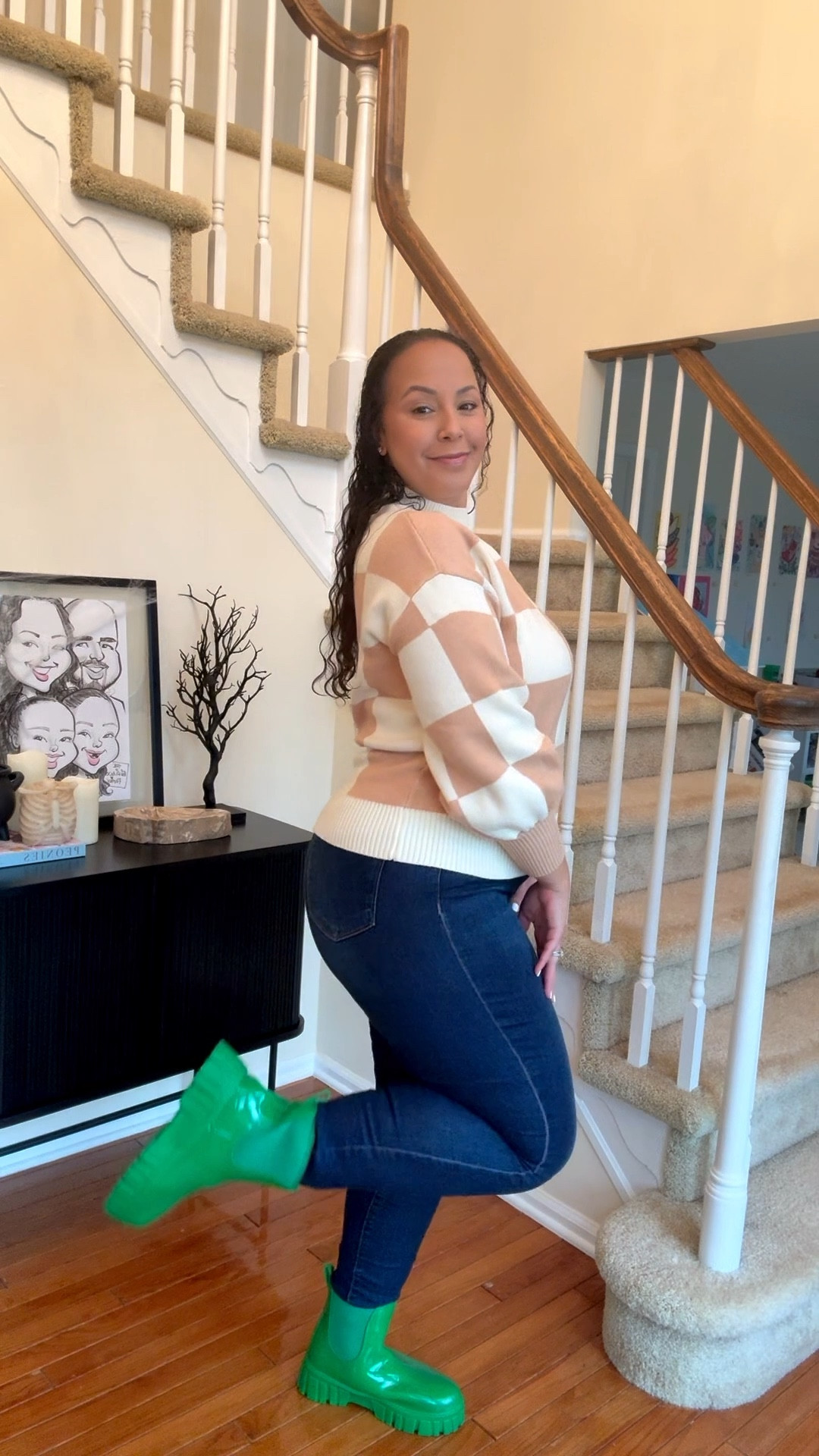 The perfect cozy sweater and stylish rain boots for a rainy day! 

Wearing a size medium 
Rain boots in size 9

#LTKOver40 #LTKMidsize #LTKFindsUnder50