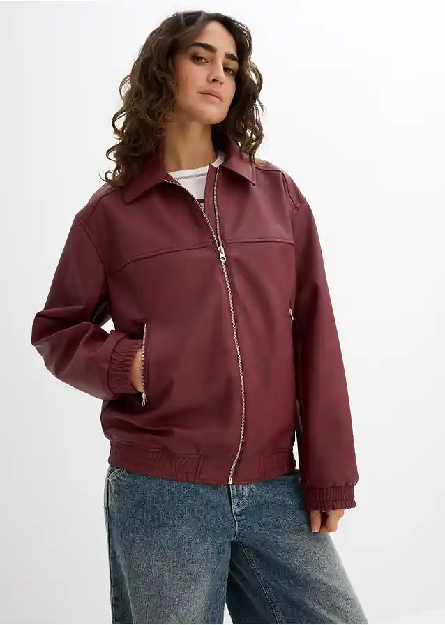 Oversize Lederimitat-Jacke | Bonprix DE
