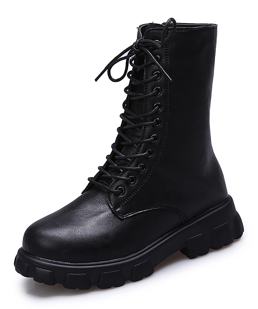 RXFSP Women's Casual boots Black - Black Combat Boot - Women | Zulily