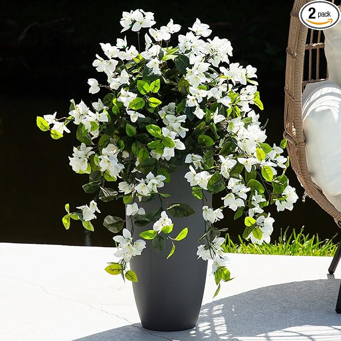 Nearly Natural 28in. UV Resistant Artificial Bougainvillea Hanging Plant (Indoor/Outdoor) - Set o... | Amazon (US)