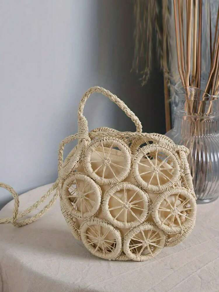 Mini Hollow Out Straw Bag Vacation | SHEIN