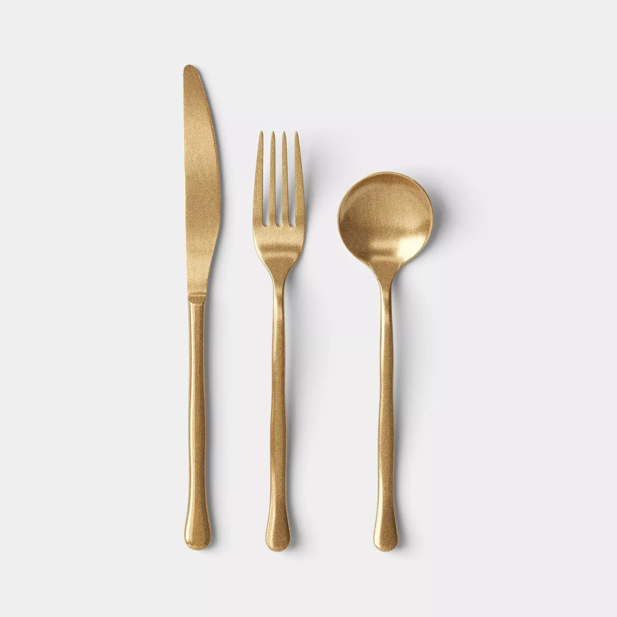 3pc Organic Tumbled Flatware Set Gold - Threshold™ | Target