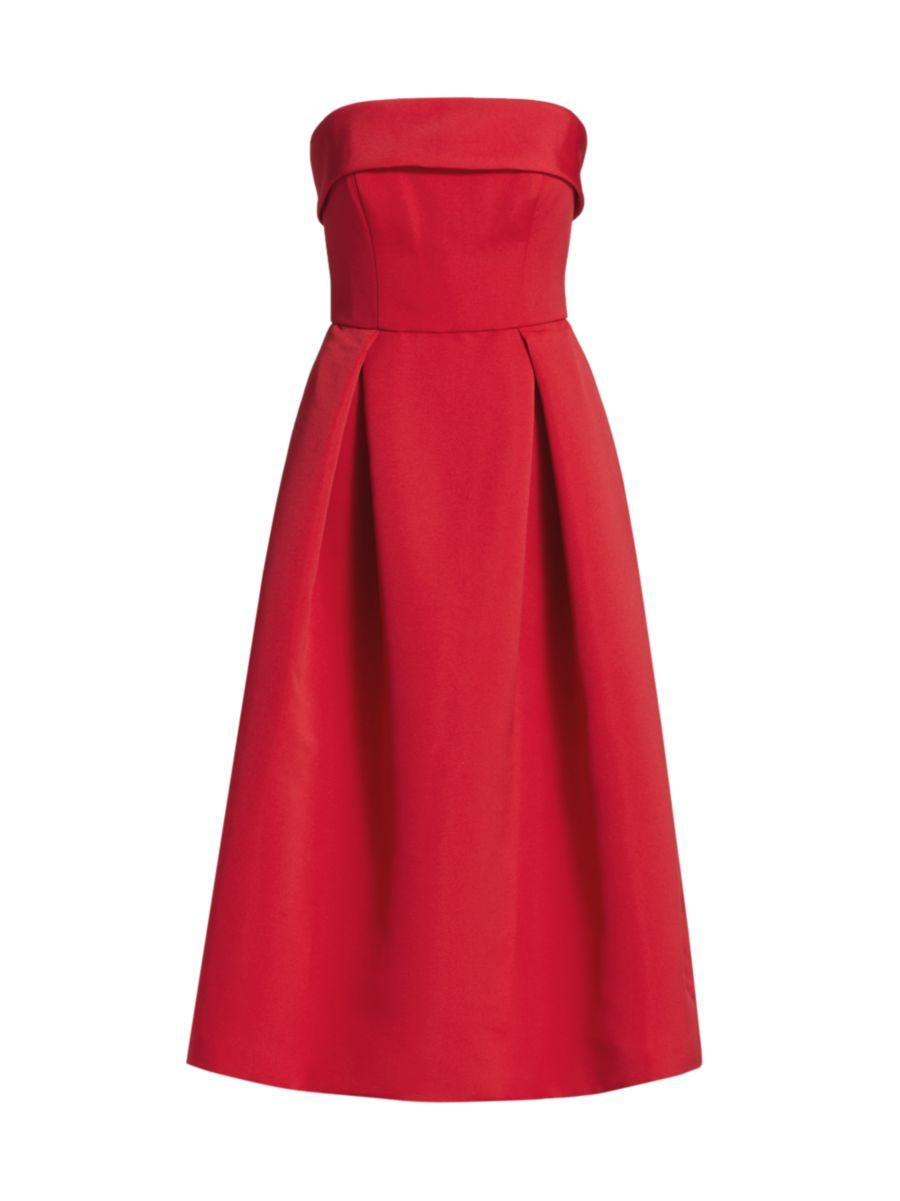 Shop Amsale Faille Strapless Dress | Saks Fifth Avenue | Saks Fifth Avenue