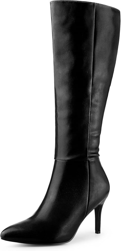 Perphy High Heels Pointed Toe Stiletto Heel Knee High Boots for Women | Amazon (US)