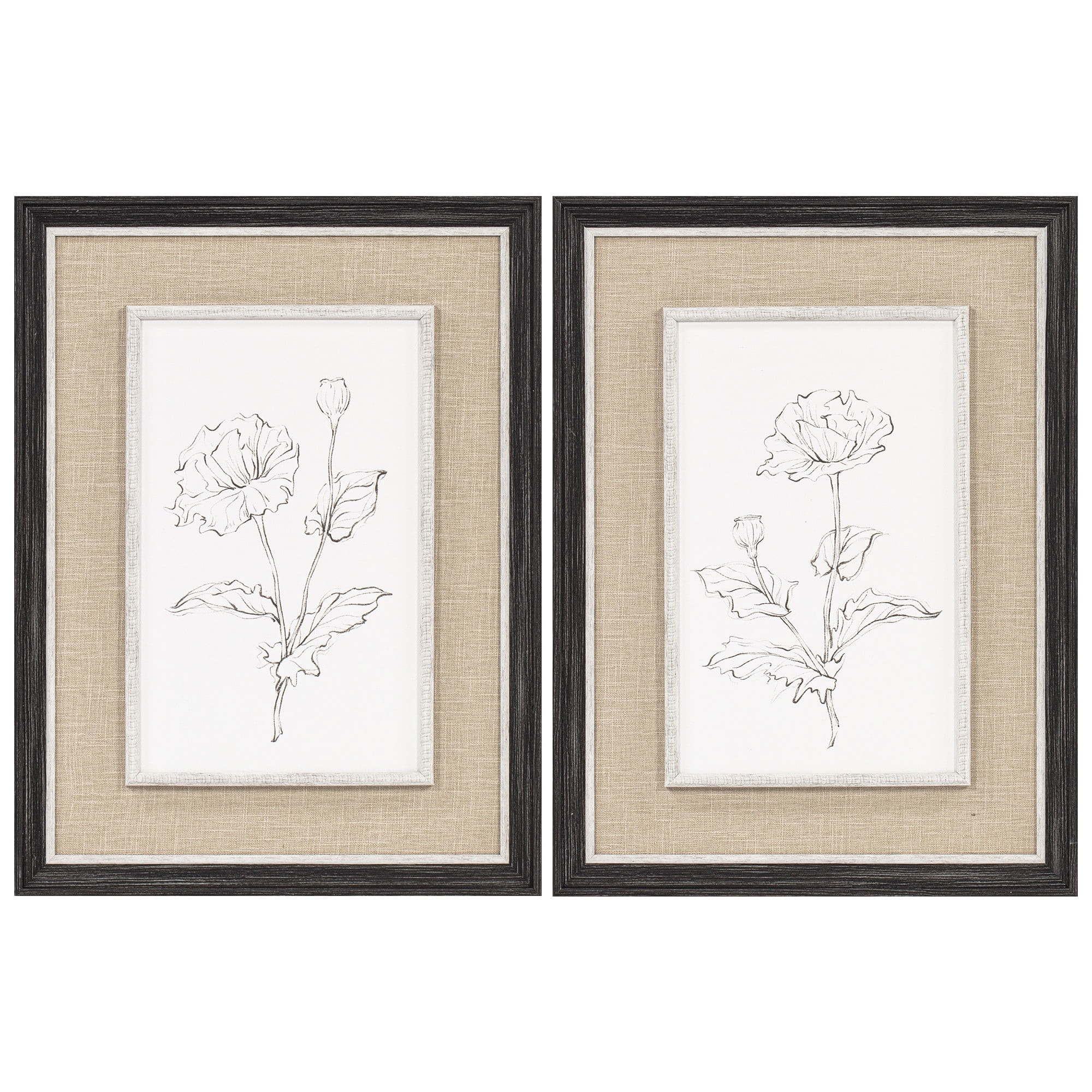 My Texas House Botanical Sketches Framed Art 2pc Set 18x24 - Walmart.com | Walmart (US)