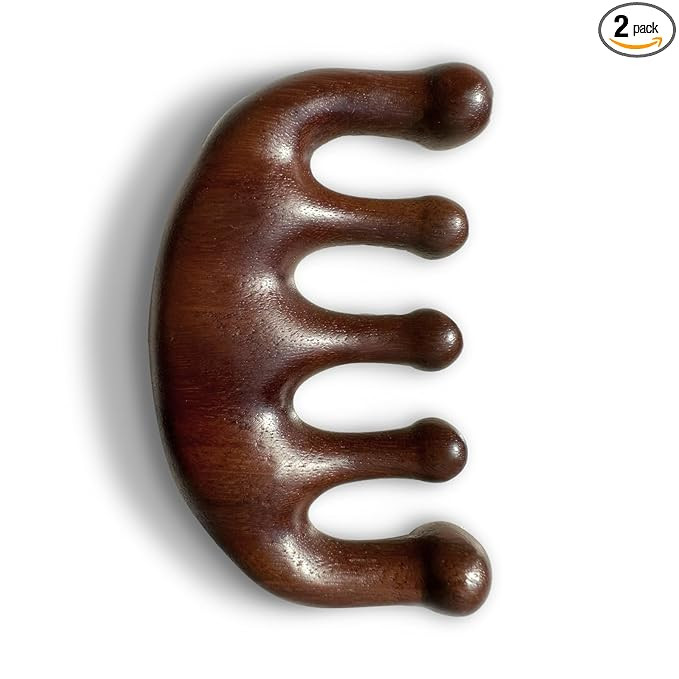 Wooden Scalp Massager - Handmade 100% Natural Green Sandalwood Wide Tooth Combs - Wood Massage Co... | Amazon (US)