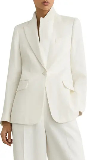 Alyx Texture One-Button Linen Blend Blazer | Nordstrom