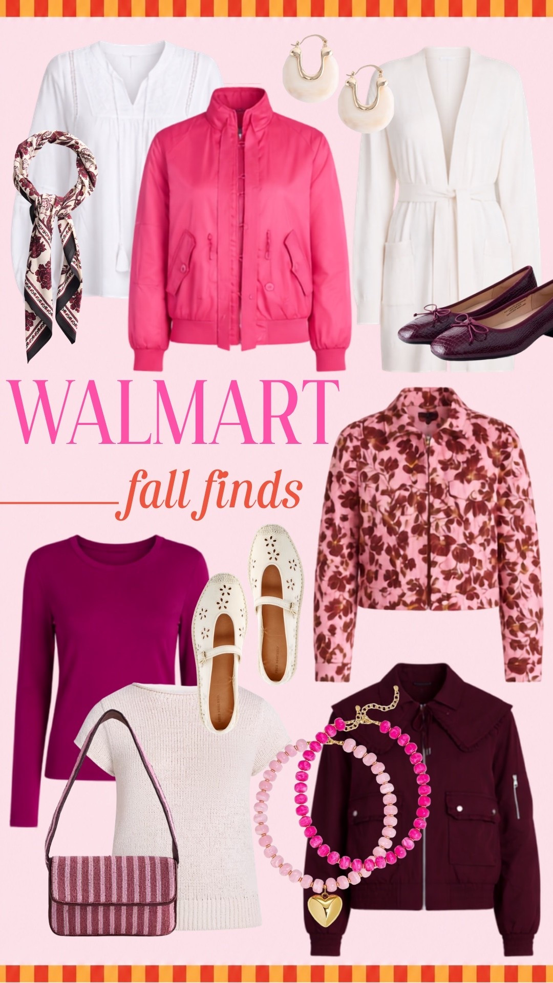 These Walmart fall fashion finds are such a fun way to bring color into your wardrobe this season! Burgundy, hot pink, cream and floral pieces make the cutest affordable fall outfits with easy layers, ballet flats and statement accessories.

#LTKSeasonal