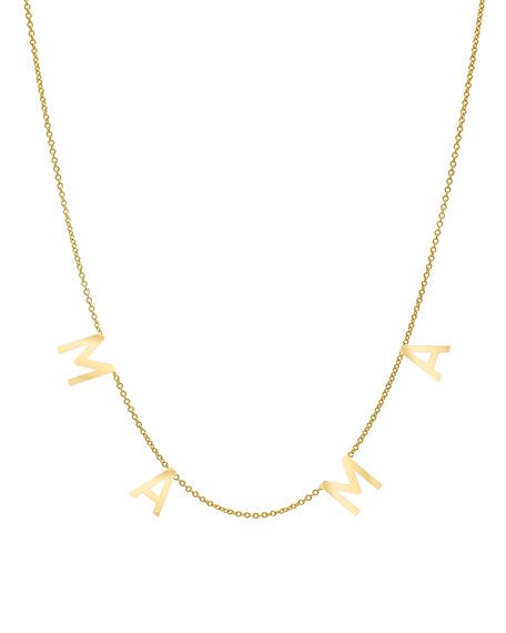 14k Spaced MAMA Necklace | Neiman Marcus