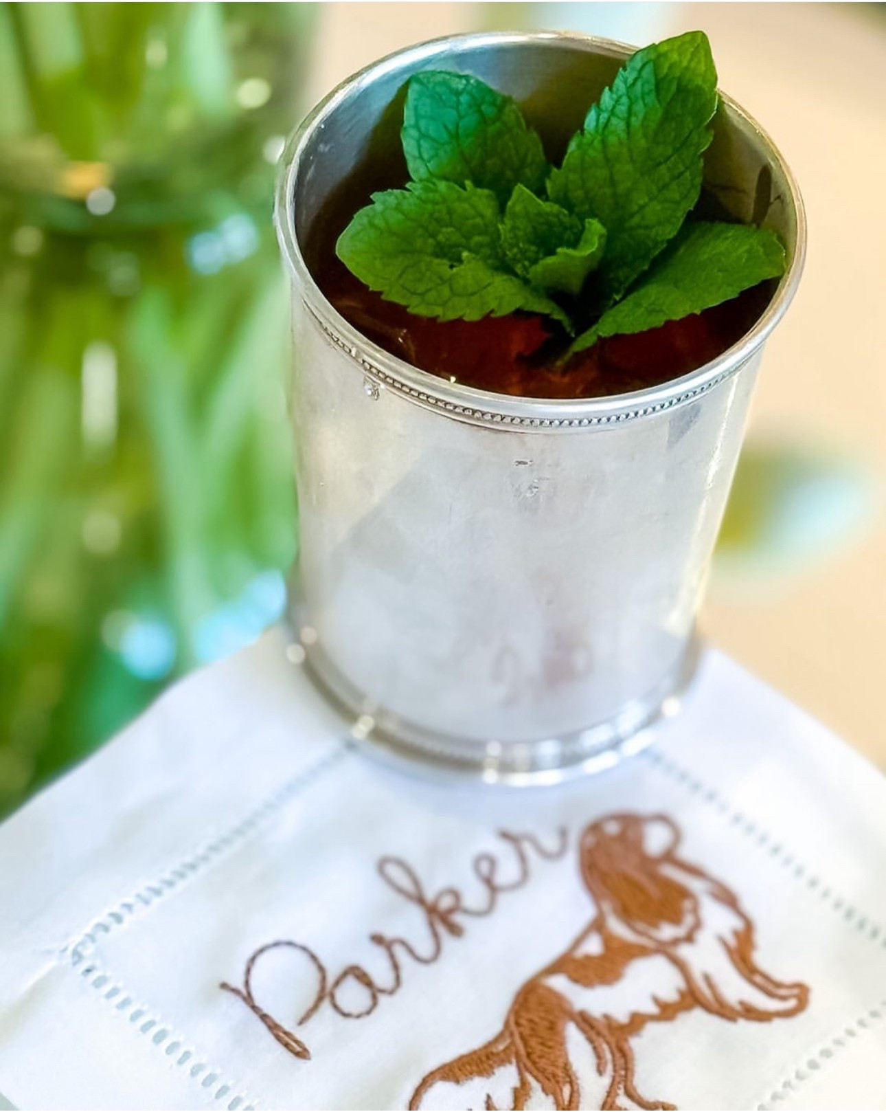 Everything tastes better in a mint julep cup! We also love these napkin picks inspired by Jennifer’s adorable monogrammed ones!

#LTKGiftGuide #LTKParties #LTKHome