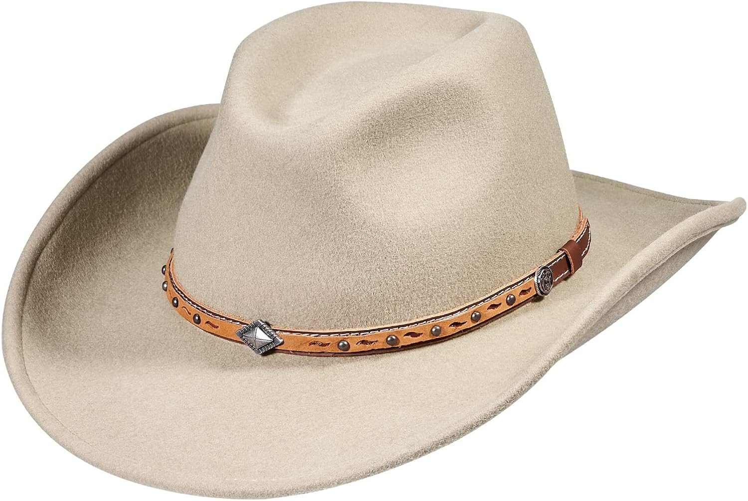 MIX BROWN Cowboy Hat with Wide Brim 100% Wool Felt Hats for Men/Women Western Outback Hat Panama Ran | Amazon (US)