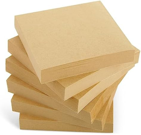 Juvale 6-Pack Kraft Paper Sticky Notes 3x3 inch, Brown Self-Adhesive Memo Notepad Set, Self-Stick... | Amazon (US)