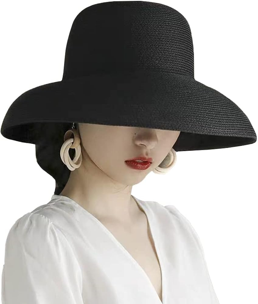 Floppy Wide Brim Summer Beach Straw Hat UPF Straw Sun Hat for Women Girl | Amazon (US)