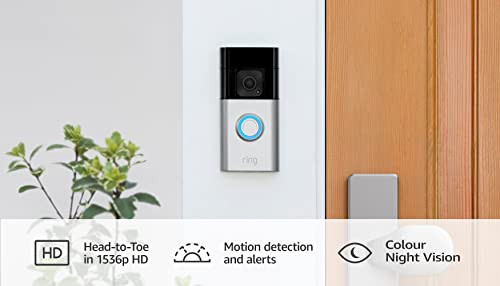 Ring Battery Video Doorbell Plus by Amazon | Wireless Video Doorbell Camera with 1536p HD Video, ... | Amazon (UK)