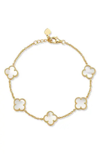 CHLOE AND MADISON Mother-of-Pearl Clover Bracelet in Gold at Nordstrom Rack | Nordstrom Rack