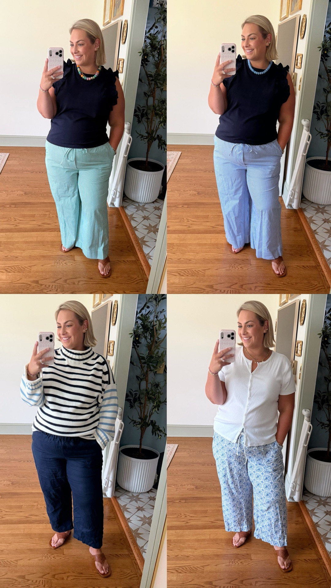Pants I love that are not jeans! 🩷
Stripe pair: both XXL 
Navy pair: 1X
Printed pair: 18P

#LTKPlusSize #LTKootd