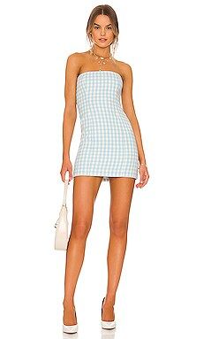 ASSIGNMENT Chloe Mini Dress in Blue Gingham from Revolve.com | Revolve Clothing (Global)