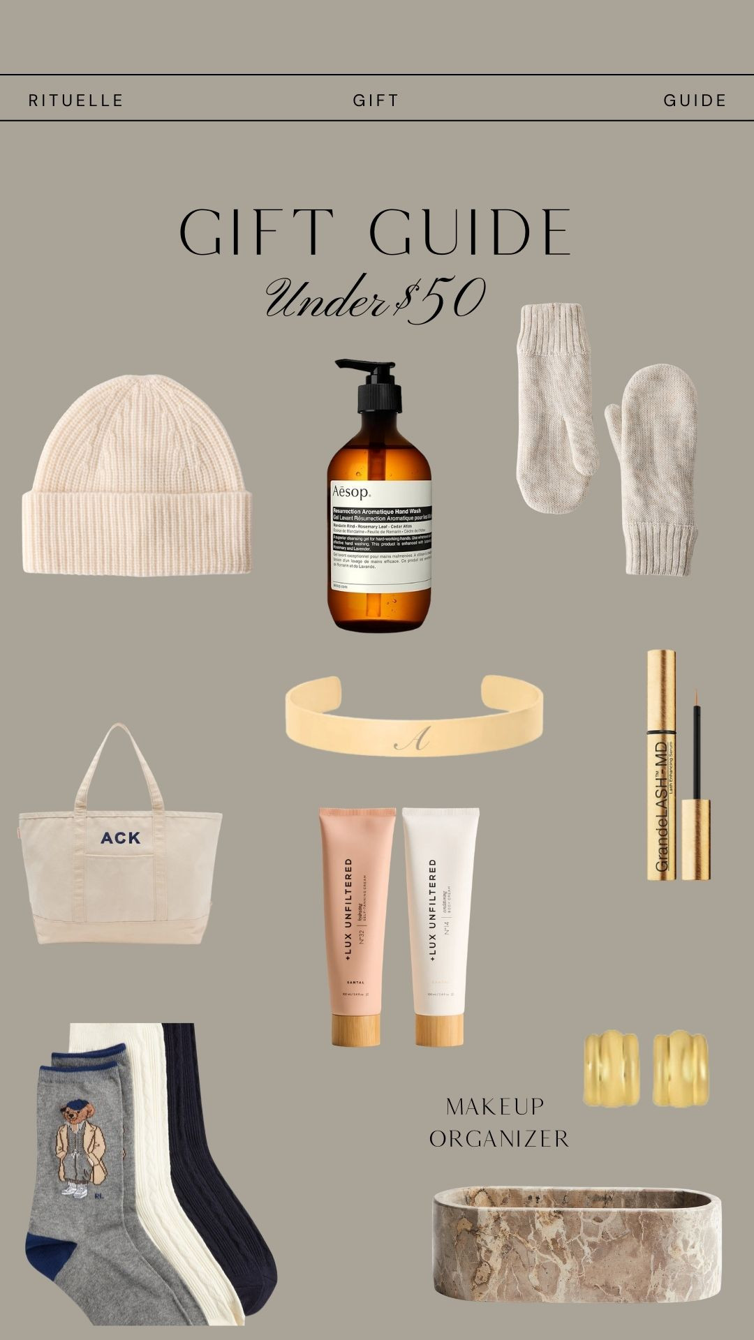 Chic and thoughtful gifts under $50 — skincare favorites, cozy winter accessories, monogrammed totes, hand cream sets, minimalist jewelry, beauty essentials, and home organizers. Elevated stocking stuffers and budget-friendly gifts that feel luxe without the price tag. 

 

#LTKCyberWeek #LTKGiftGuide #LTKFindsUnder50