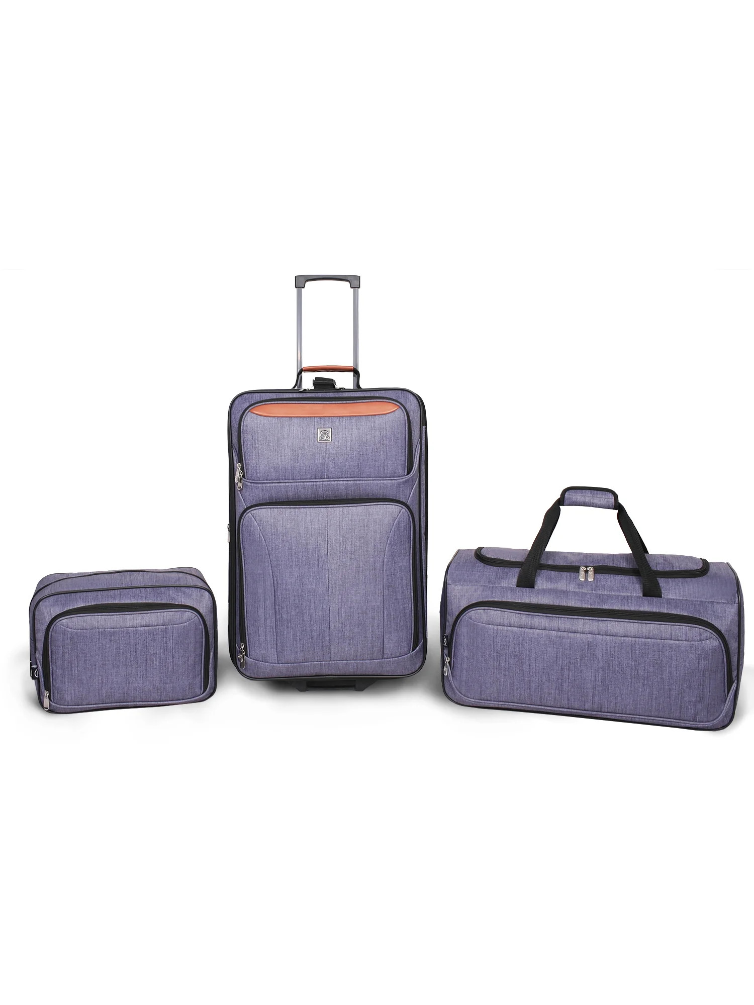 Protege 3 Piece Luggage Travel Set Gray, Includes 24-inch Check Bag, 22-inch Duffel, and Boarding... | Walmart (US)