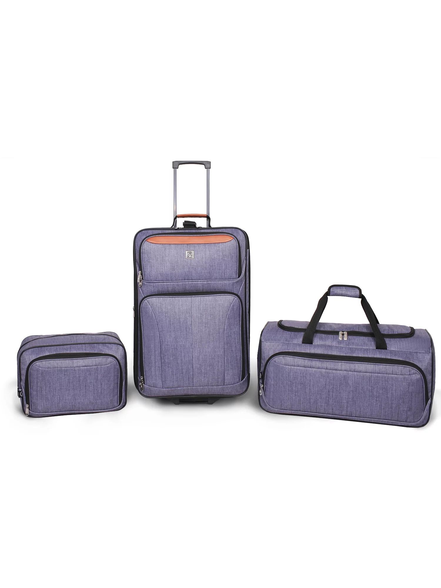 Protege Gray 3pc Travel Luggage Set 24" Check Bag, 22" Duffel, & Boarding Tote | Walmart (US)