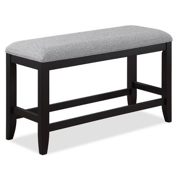 TIRAMISUBEST Brown Upholstered Entryway Bench - Transitional Style, Counter-Height Dining Seat, Wood Frame with Fabric Upholstery, 42"W x 16"D | Target