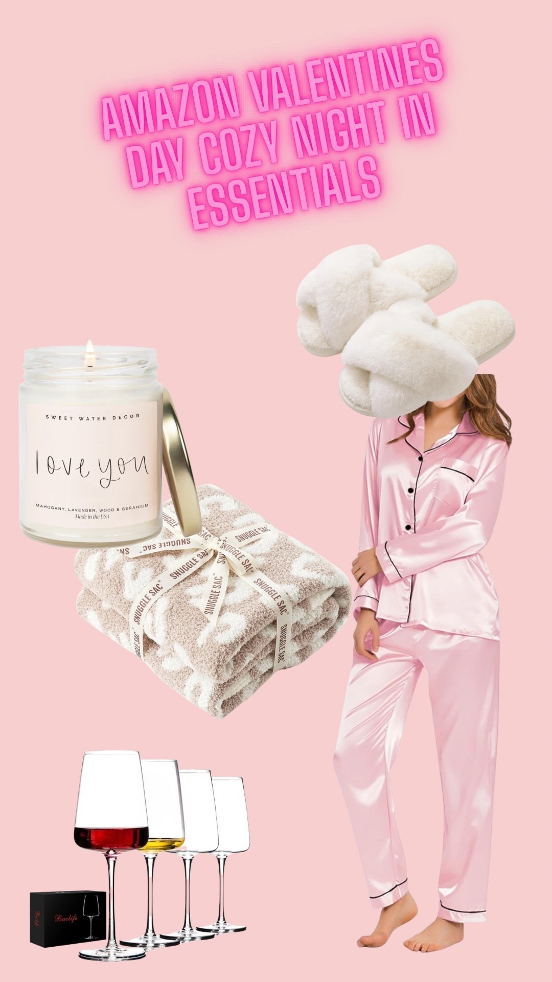 Cozy Valentine’s Day night in ideas from Amazon 💕 pajamas, slippers, candles, blankets, and wine glasses perfect for a romantic or self-care night at home. Save for gift inspiration or Galentine’s Day ideas.

#LTKValentine #LTKootd