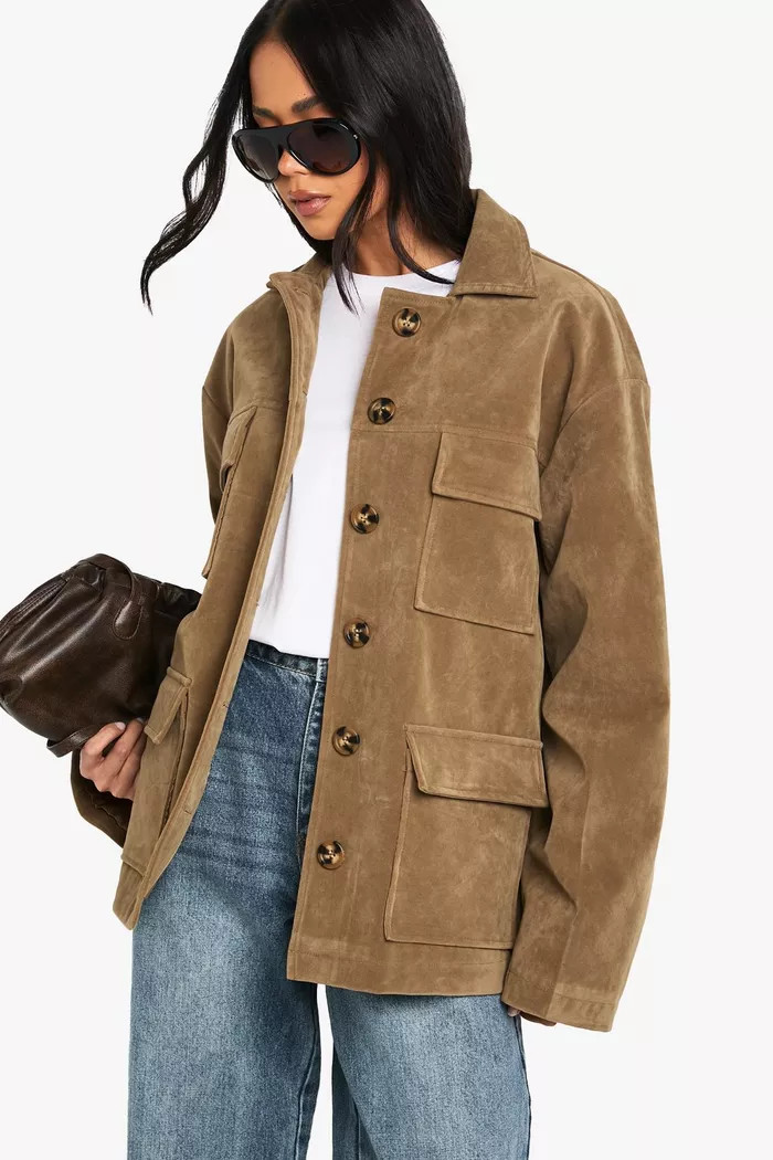 Suede Oversized Jacket | Boohoo.com (UK & IE)