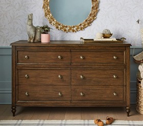 Chris Loves Julia Turned Wood 6-Drawer Dresser (56w x 19d") | Pottery Barn Kids